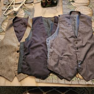 Lot of 3 hand tailored in Korea men's Vintage 80's vests